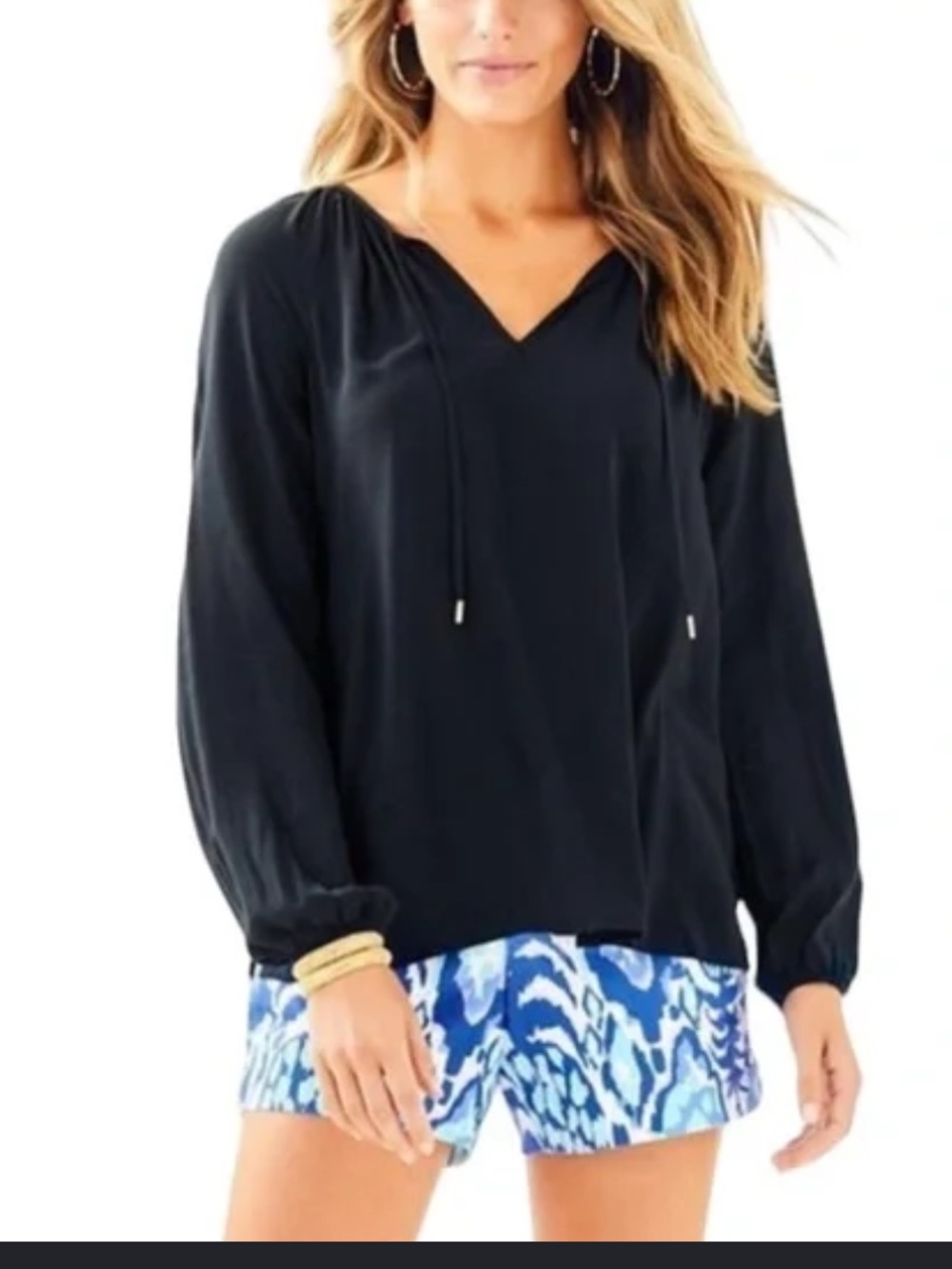 Lilly Pulitzer Willa Top- Onyx Black - XL
